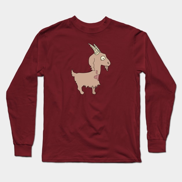 Zombie Goat Cartoon // Funny Halloween Zombie Long Sleeve T-Shirt by SLAG_Creative